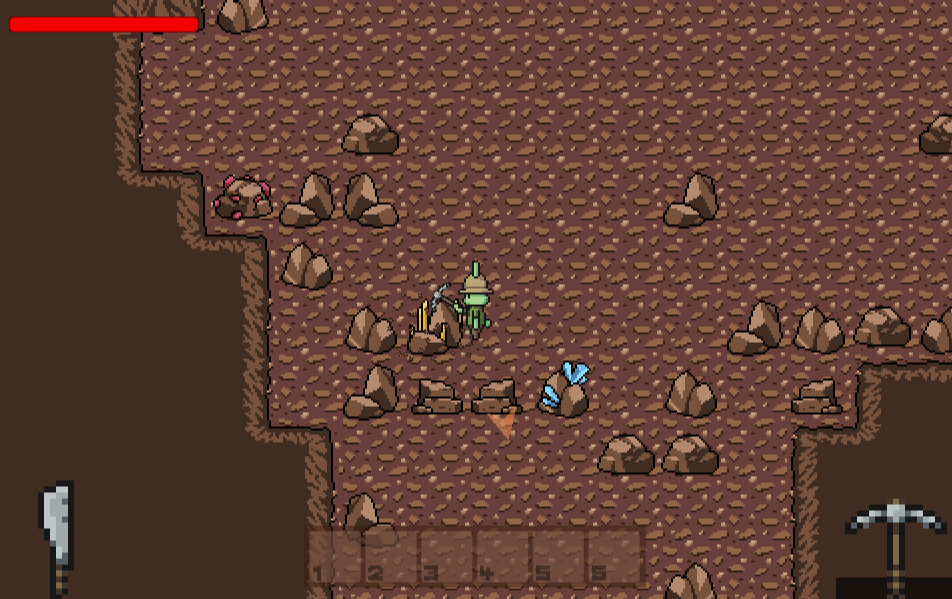 A screenshot of the first area in Cavern Blitz