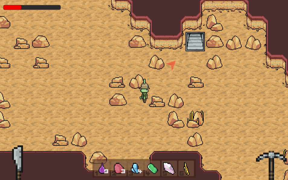 A screenshot of the third area in Cavern Blitz