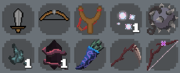 A selection of pixel art assets I created for Lantern